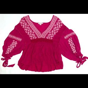 Half sleeve pink blouse